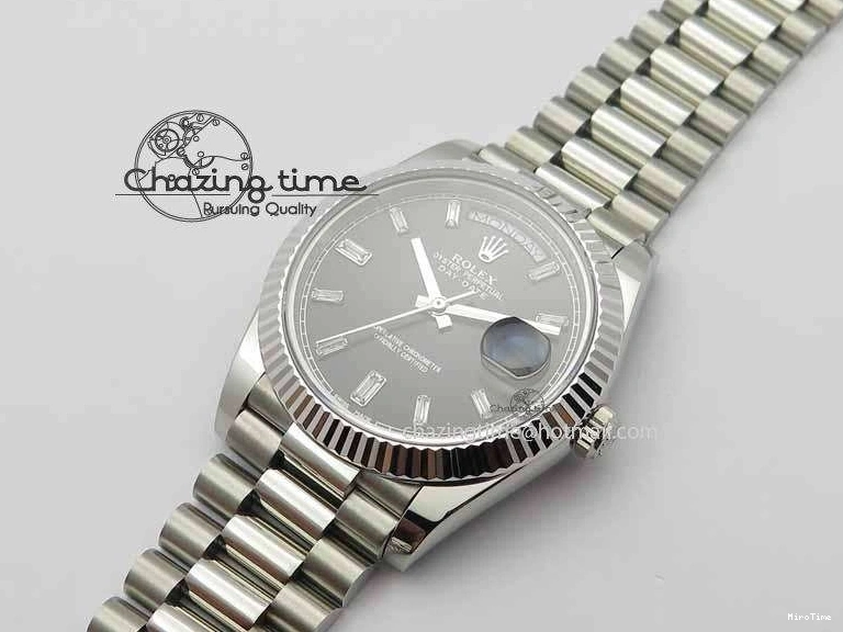 MiroTime 0503 Day Date 40mm SS BP Maker Best Edition Black Dial Diamond Markers On SS Bracelet A Casual 3691